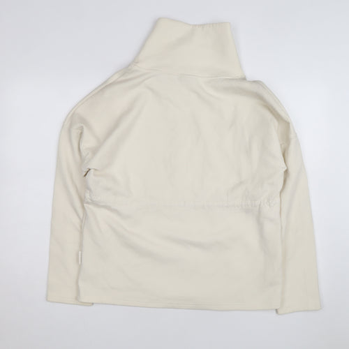 Varley Unisex Ivory High Neck Pullover Sweatshirt XS Relaxed Fit