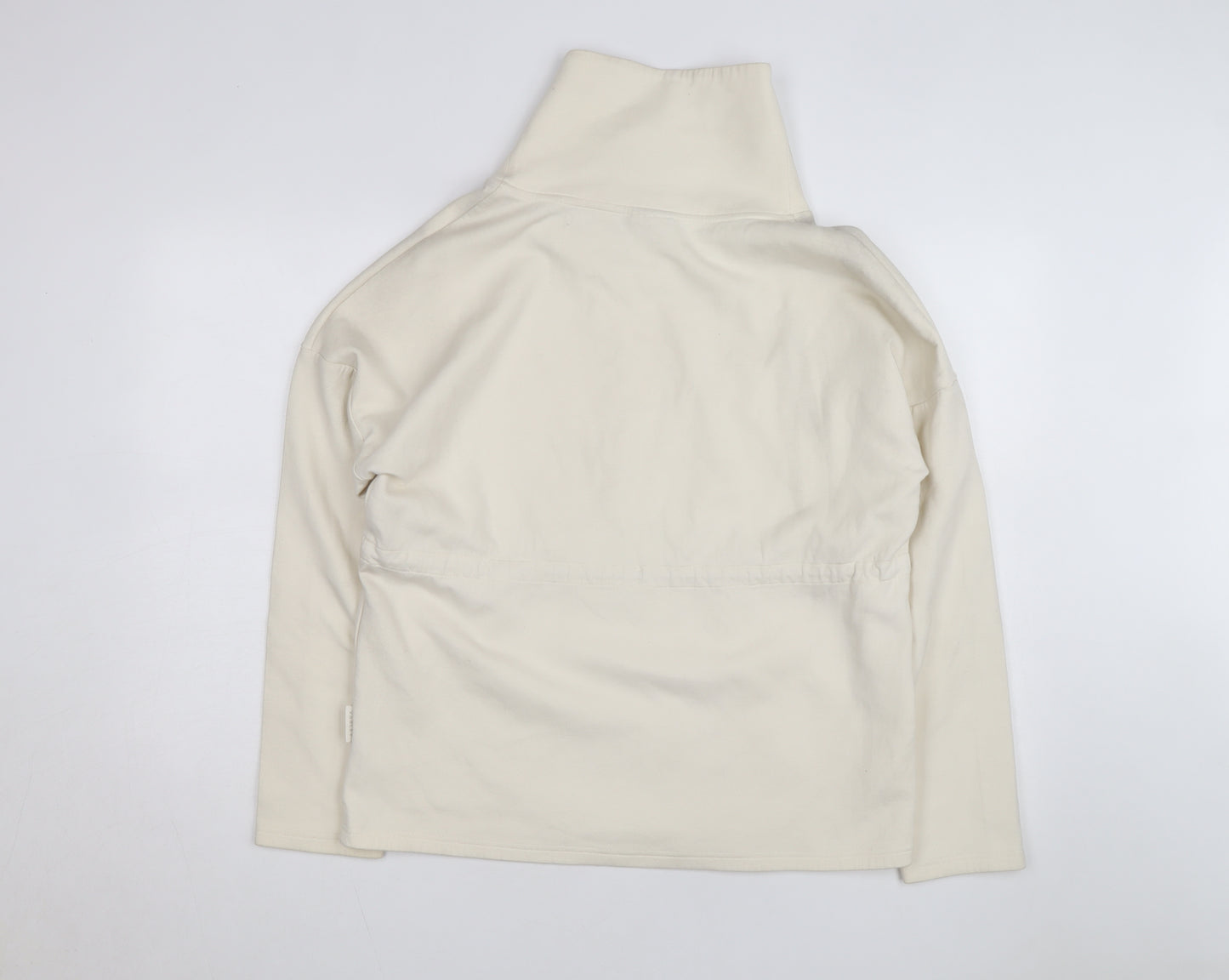 Varley Unisex Ivory High Neck Pullover Sweatshirt XS Relaxed Fit