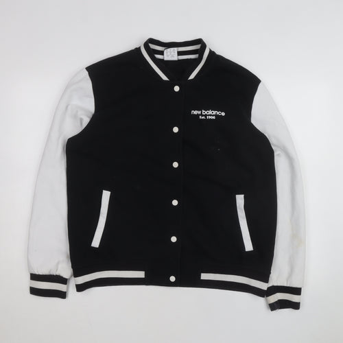 New Balance Men's Black Varsity Jacket M Cotton Blend