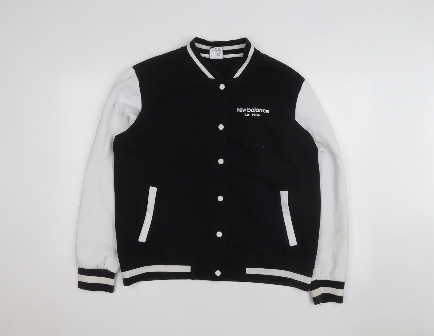 New Balance Men's Black Varsity Jacket M Cotton Blend