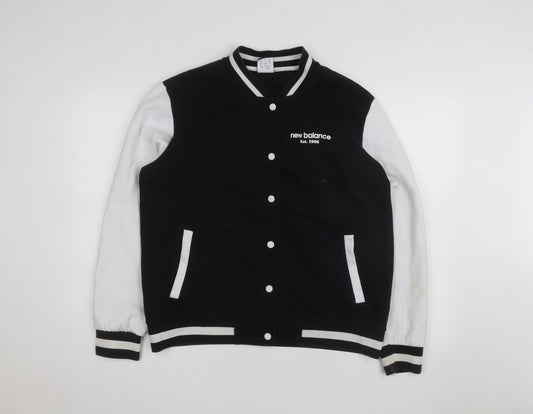 New Balance Men's Black Varsity Jacket M Cotton Blend