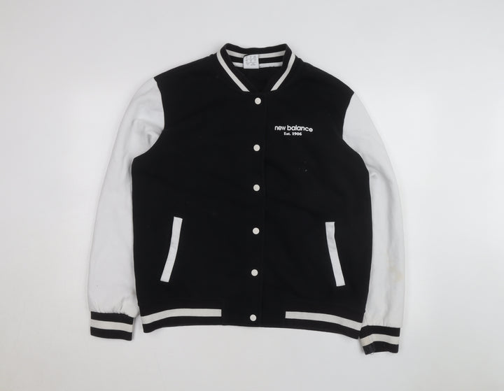 New Balance Men's Black Varsity Jacket M Cotton Blend