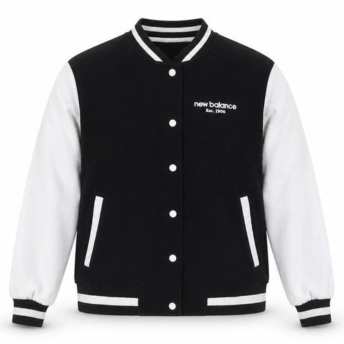 New Balance Men's Black Varsity Jacket M Cotton Blend