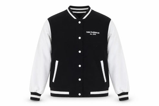 New Balance Men's Black Varsity Jacket M Cotton Blend