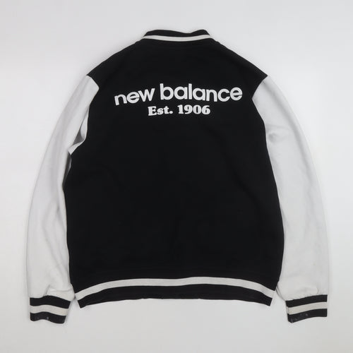 New Balance Men's Black Varsity Jacket M Cotton Blend