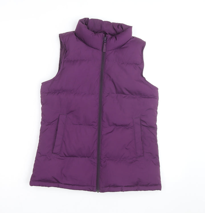 Lands' End Teens Purple Puffer Waistcoat Size 14 Polyester Zip