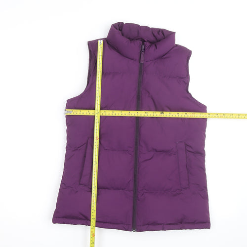Lands' End Teens Purple Puffer Waistcoat Size 14 Polyester Zip