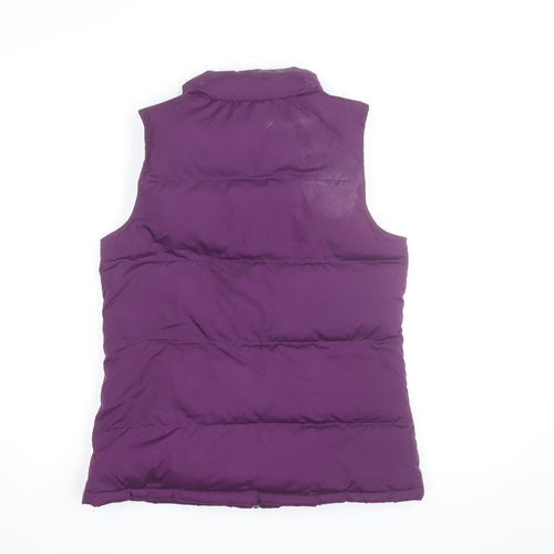 Lands' End Teens Purple Puffer Waistcoat Size 14 Polyester Zip