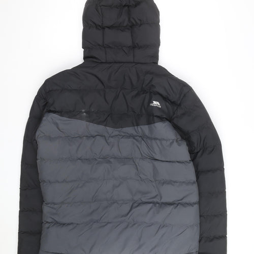 Trespass Men's Grey Hooded Puffer Jacket Size M Water Resistant
