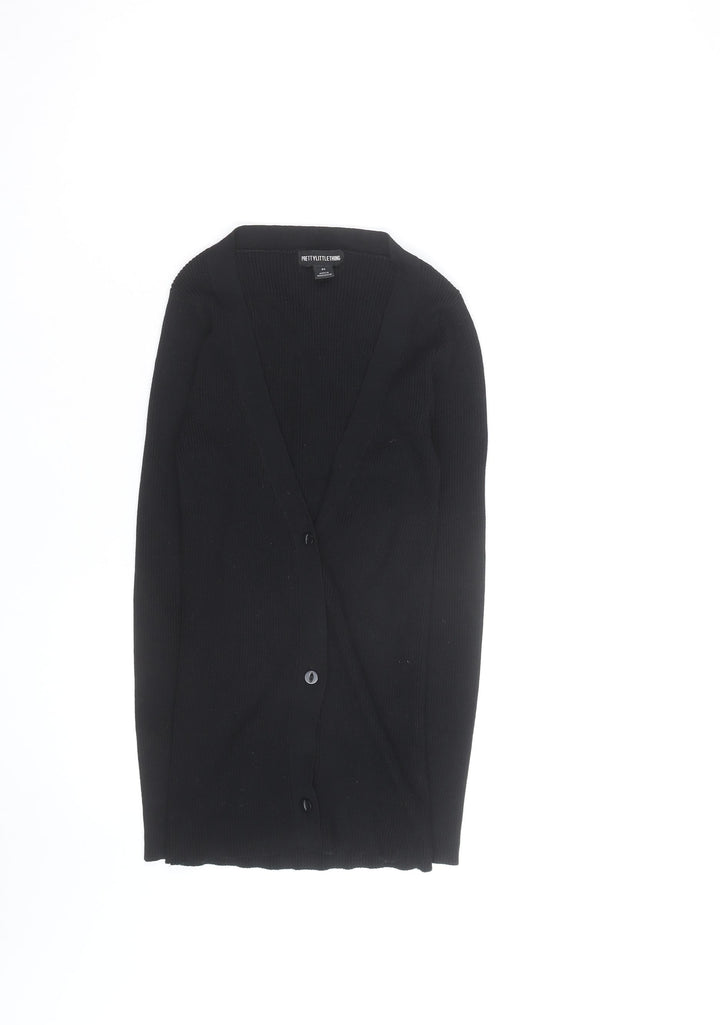 PrettyLittleThing Women’s Black Slim Fit V-Neck Button Cardigan XS
