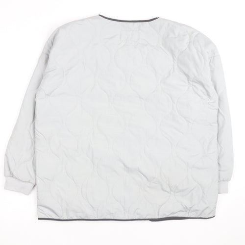 Noisy May Unisex Grey Quilted Mid-Length Lightweight Jacket M