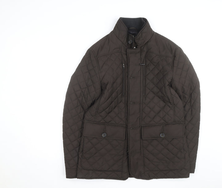 Marks and Spencer Men's Brown Quilted Jacket M Polyester Lined