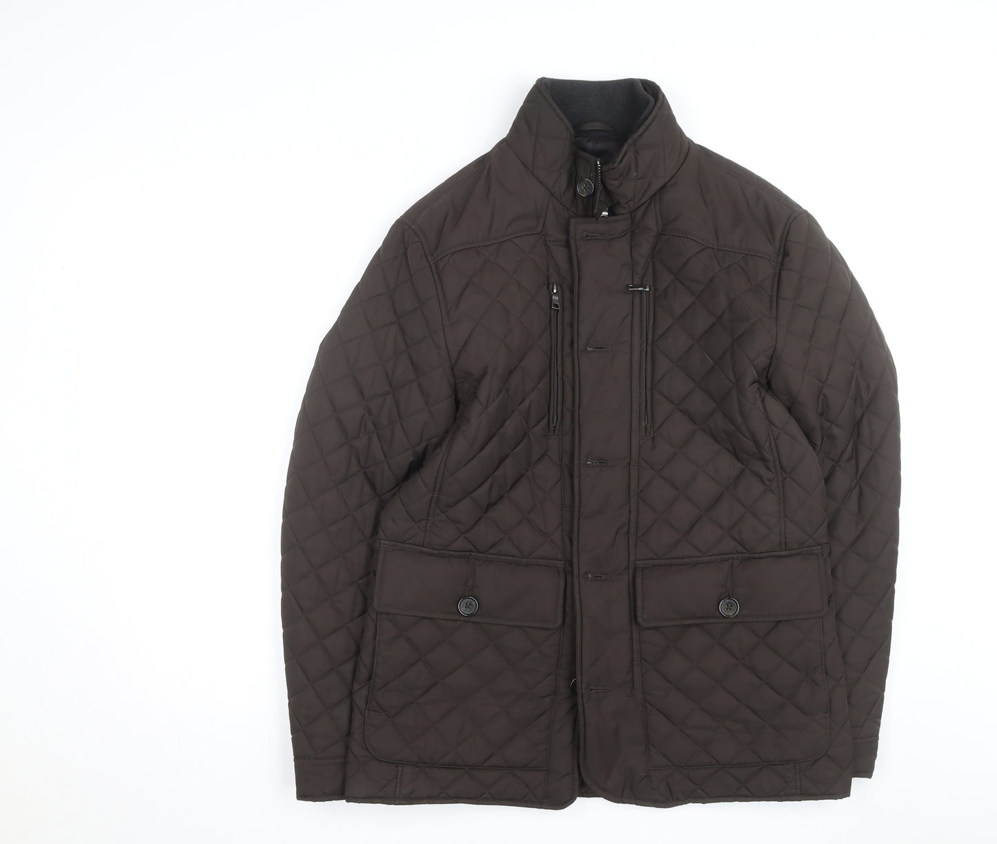 Marks and Spencer Men's Brown Quilted Jacket M Polyester Lined