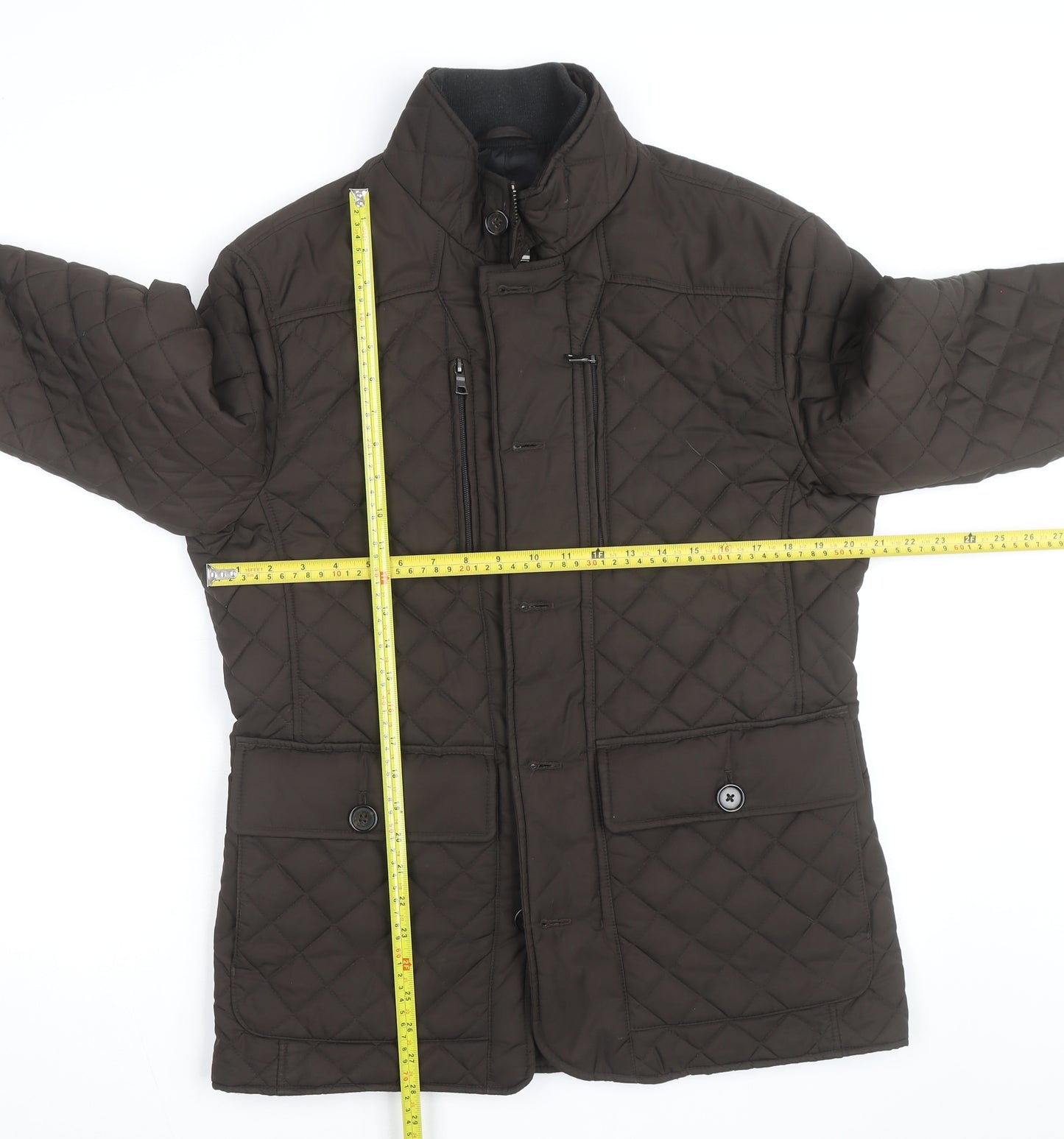 Marks and Spencer Men's Brown Quilted Jacket M Polyester Lined