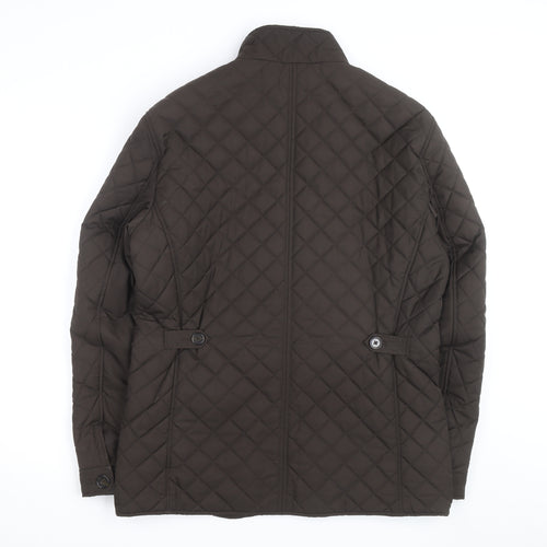 Marks and Spencer Men's Brown Quilted Jacket M Polyester Lined