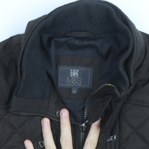 Marks and Spencer Men's Brown Quilted Jacket M Polyester Lined