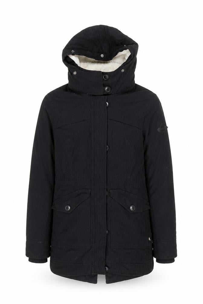 Hollister Men’s Black XS Parka Jacket Faux Fur Lined Hooded Winter Coat