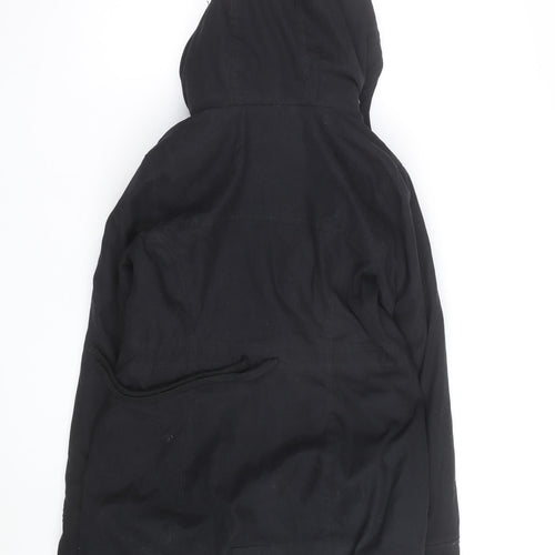 Hollister Men’s Black XS Parka Jacket Faux Fur Lined Hooded Winter Coat