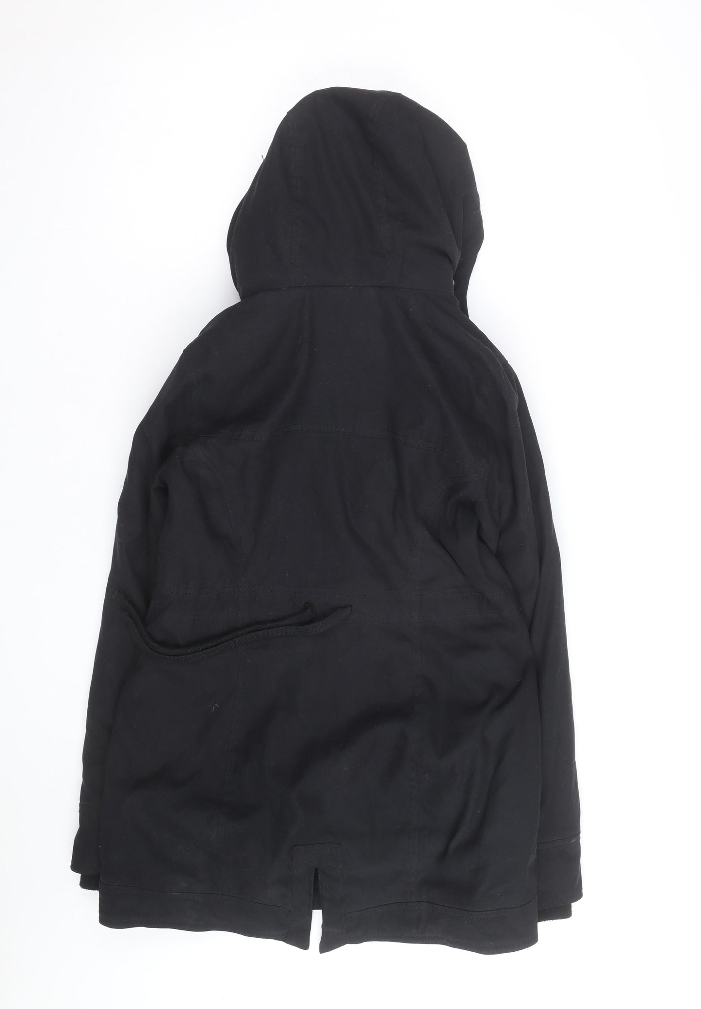 Hollister Men’s Black XS Parka Jacket Faux Fur Lined Hooded Winter Coat