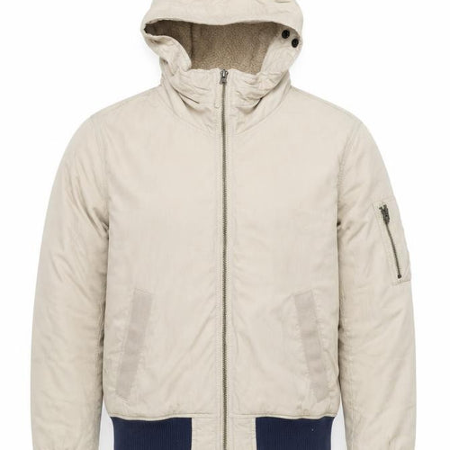 Gap Men's Beige XS Hooded Lined Bomber Jacket