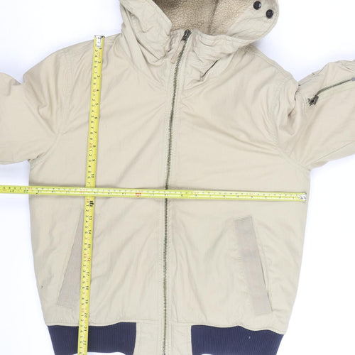 GAP Men's Beige XS Hooded Lined Bomber Jacket