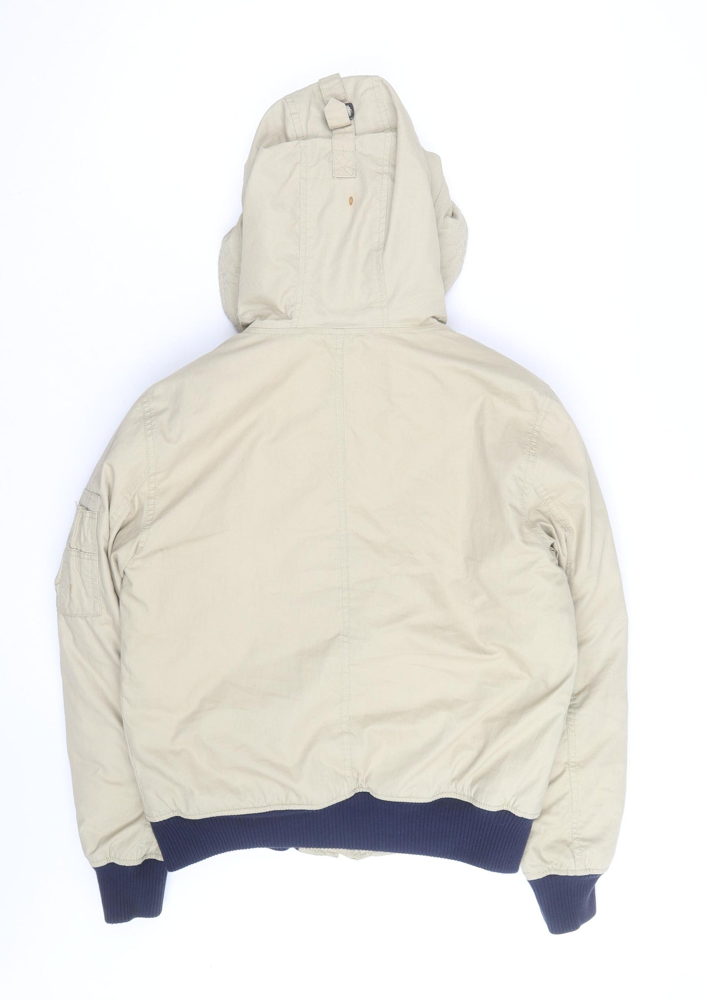 GAP Men's Beige XS Hooded Lined Bomber Jacket