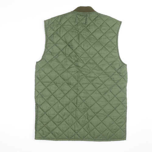 Dickies Men's Green Quilted Nylon Waistcoat M Workwear Vest