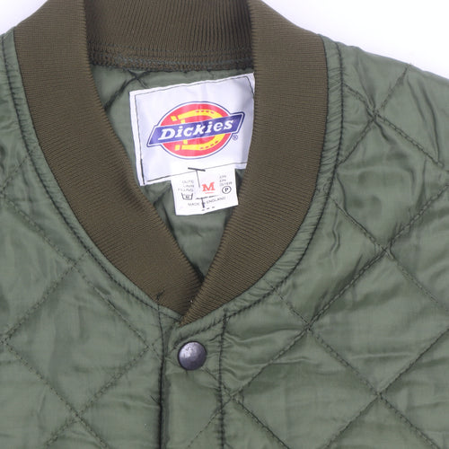 Dickies Men's Green Quilted Nylon Waistcoat M Workwear Vest