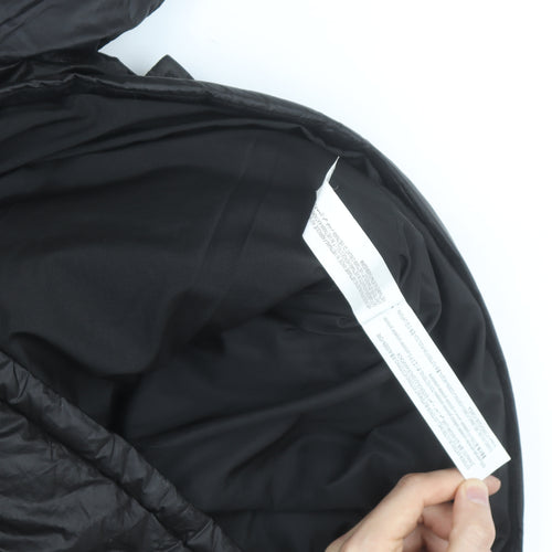 Bershka Women's Black XS Puffer Jacket Hooded Mid-Length