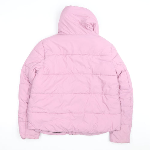 Trespass Women's Pink Puffer Jacket Size 12 Hooded Water Resistant