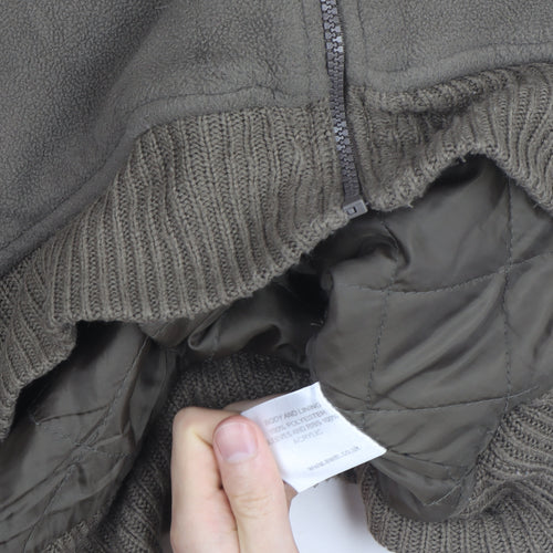 James Pringle Men's Brown XL Fleece Knit Zip Jacket