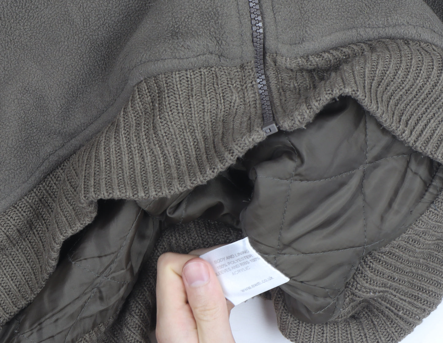 James Pringle Men's Brown XL Fleece Knit Zip Jacket