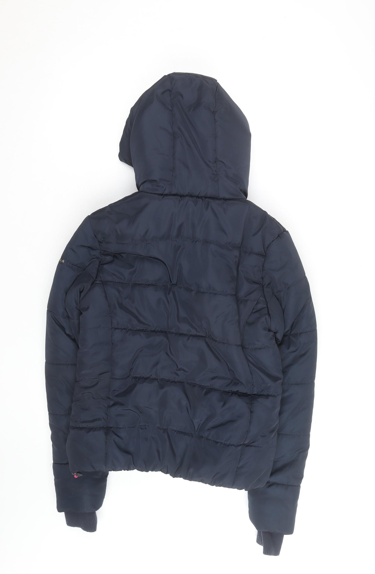 Superdry Women's Blue Hooded Puffer Jacket Size S Winter Coat