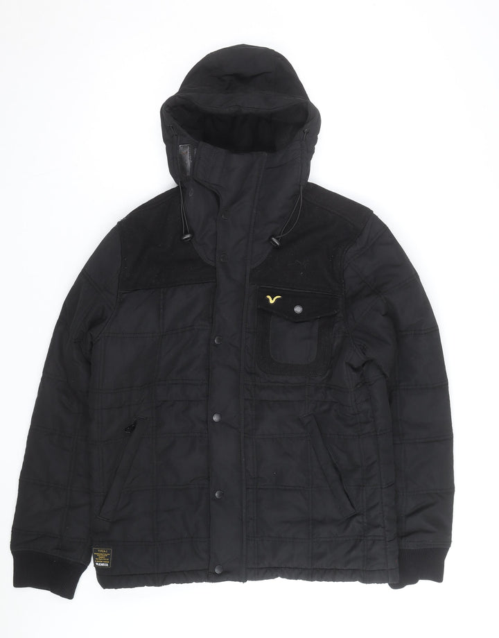 Voi Jeans Co. Men's Black XL Hooded Puffer Jacket Winter Casual