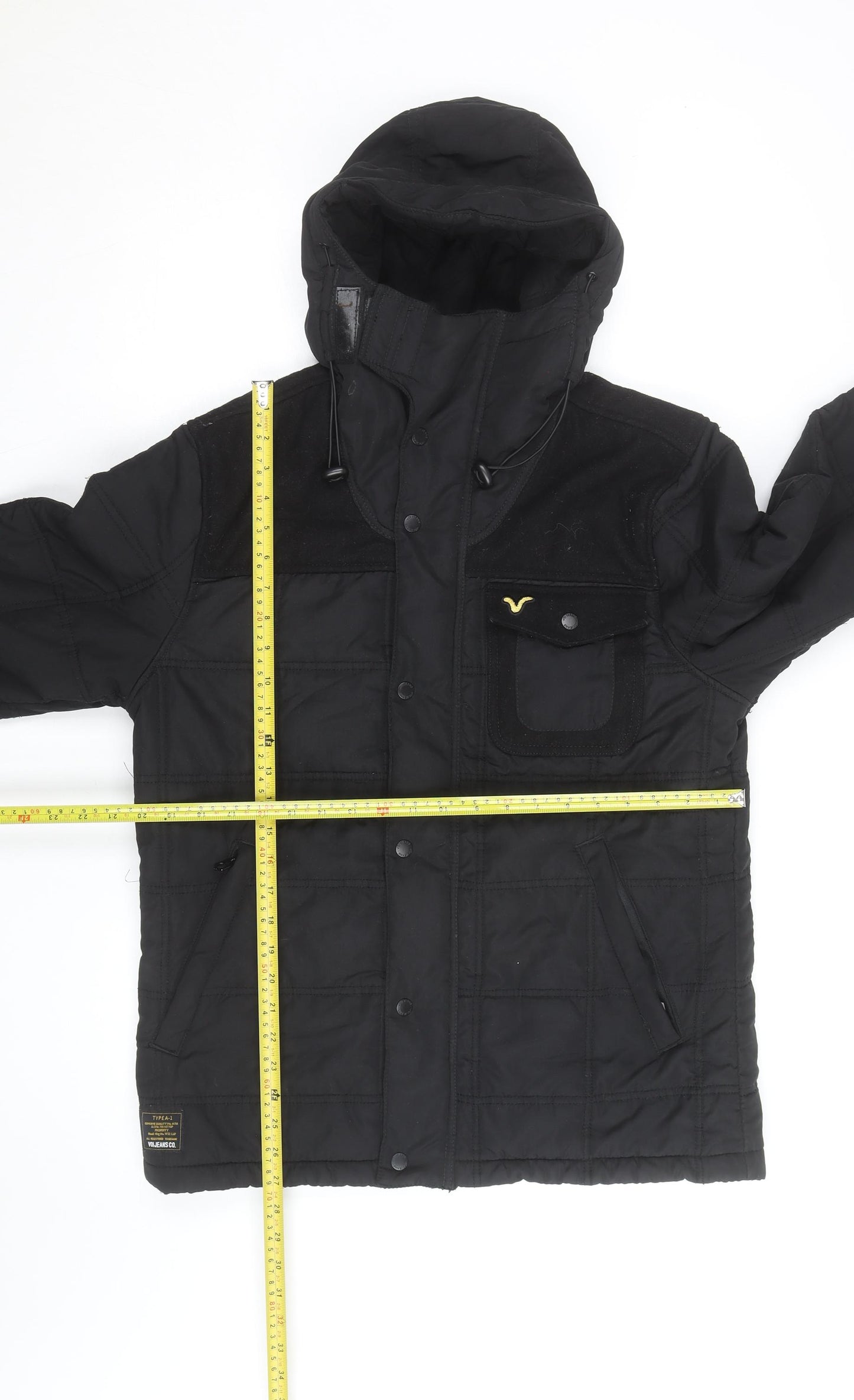 Voi Jeans Co. Men's Black XL Hooded Puffer Jacket Winter Casual