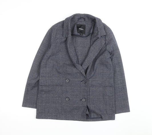 Monki Grey Check Blazer XS Classic Mid-Length Jacket