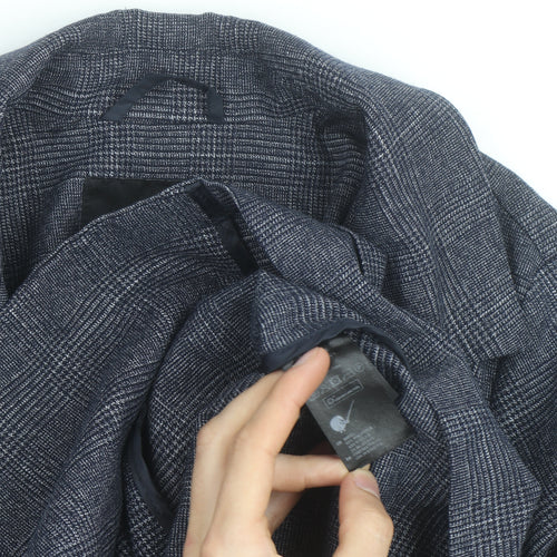 Monki Grey Check Blazer XS Classic Mid-Length Jacket