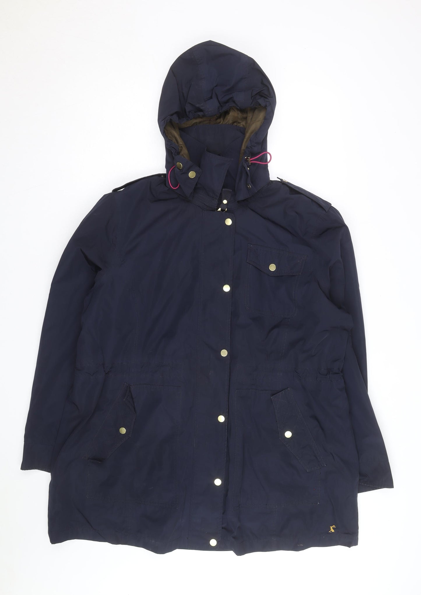 Joules Womens Blue Waterproof Hooded Rain Coat Size 14
