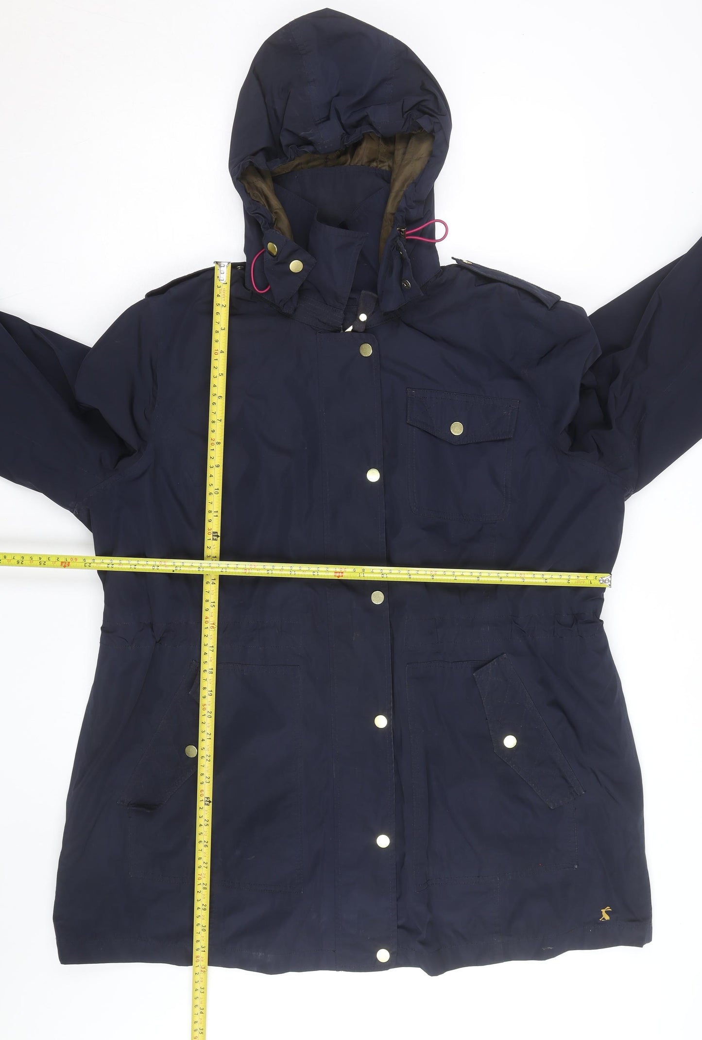Joules Womens Blue Waterproof Hooded Rain Coat Size 14