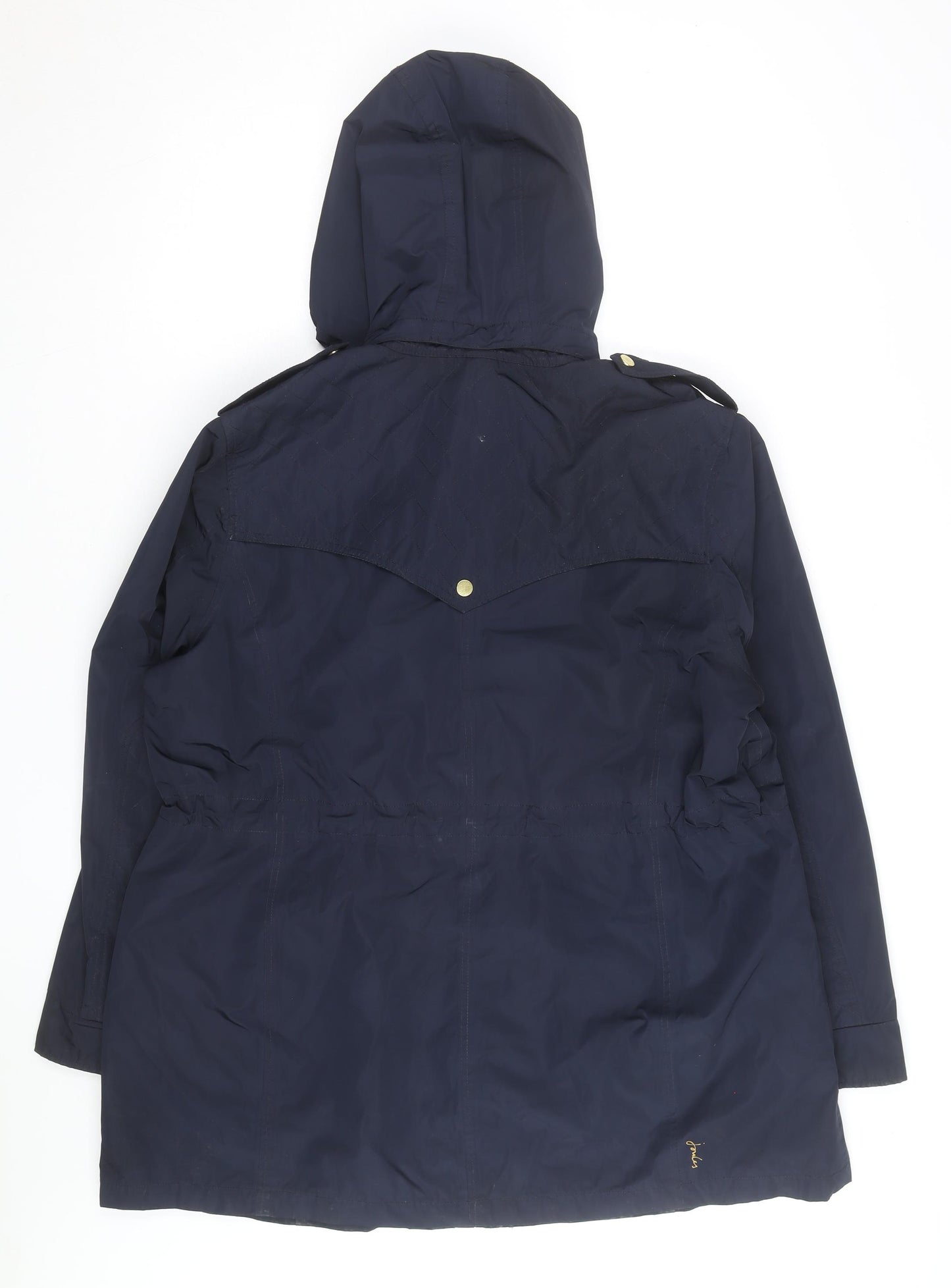 Joules Womens Blue Waterproof Hooded Rain Coat Size 14