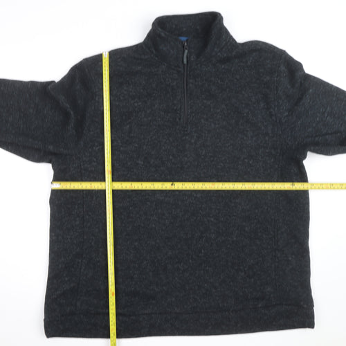 Mountain Warehouse Mens Black 3XL 1/4 Zip Fleece Sweatshirt