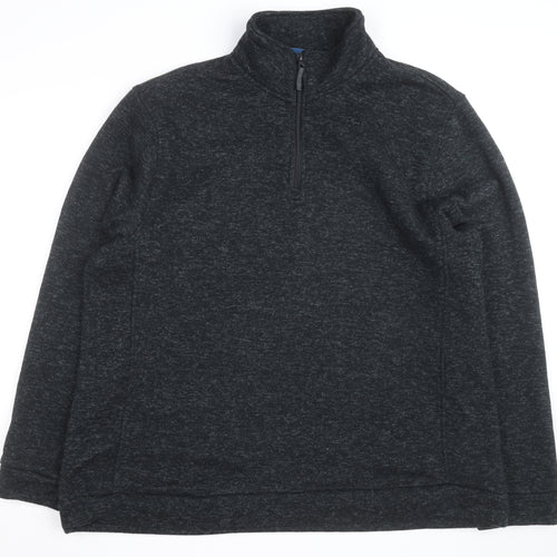 Mountain Warehouse Mens Black 3XL 1/4 Zip Fleece Sweatshirt