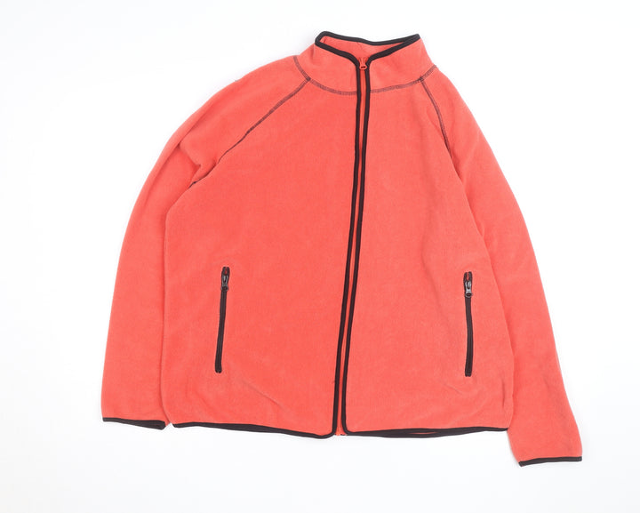 M&Co Women Orange Fleece Full Zip Jacket Size 18 Lightweight Activewear