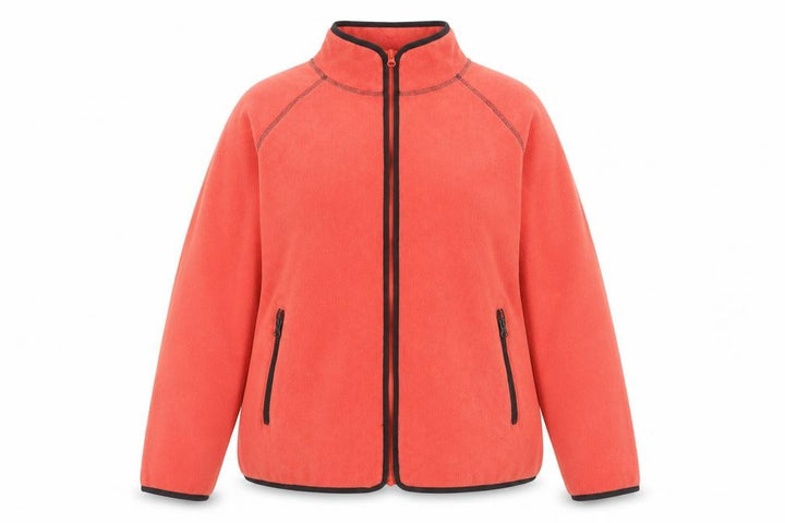 M&Co Women Orange Fleece Full Zip Jacket Size 18 Lightweight Activewear