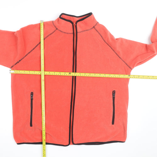 M&Co Women Orange Fleece Full Zip Jacket Size 18 Lightweight Activewear