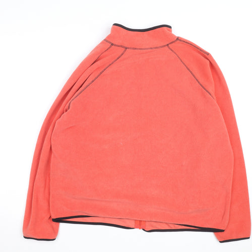 M&Co Women Orange Fleece Full Zip Jacket Size 18 Lightweight Activewear