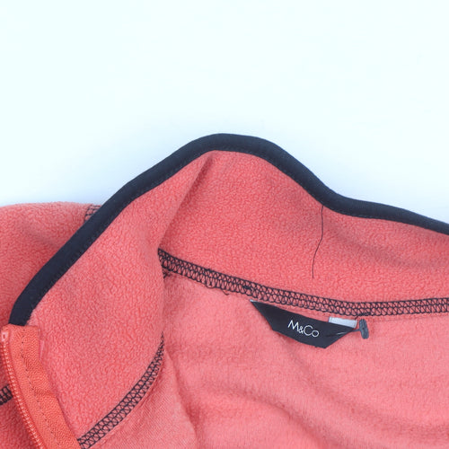 M&Co Women Orange Fleece Full Zip Jacket Size 18 Lightweight Activewear