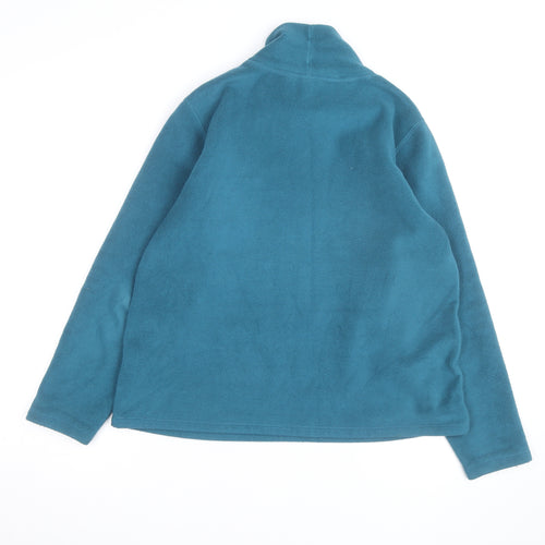 Lands' End Women's Blue Fleece Roll Neck Pullover Jumper Size M 10-12