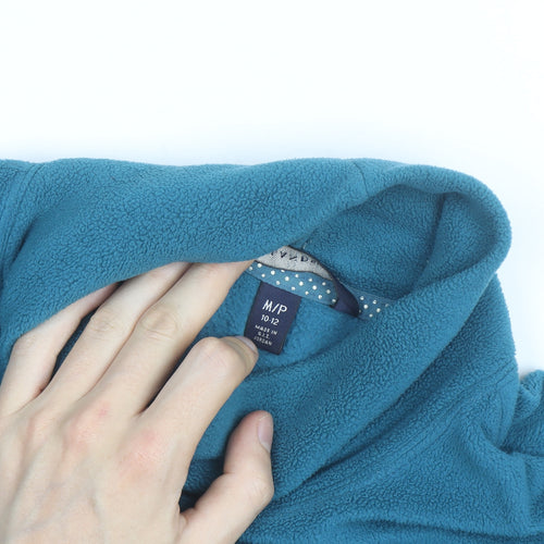 Lands' End Women's Blue Fleece Roll Neck Pullover Jumper Size M 10-12