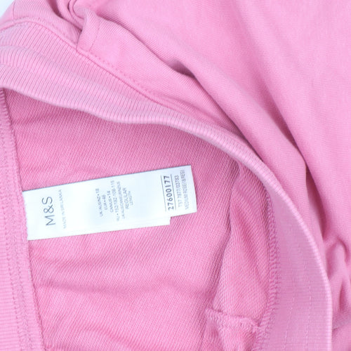 Marks and Spencer Women's Pink Cotton Jogger Trousers Size 18
